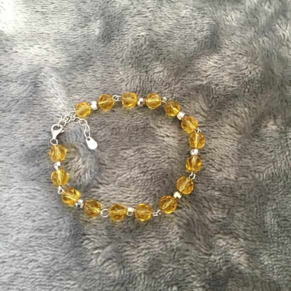 Sterling Silver Yellow Crystals Bracelet - Picture 1 of 6